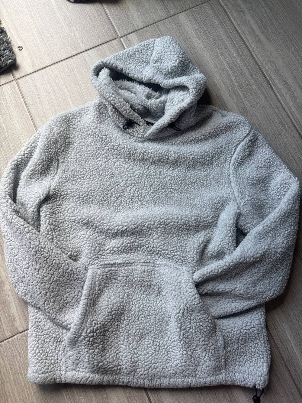 H&M Light Gray Sherpa Zip-Up Hoodie